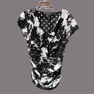 INC Floral and Dots Mesh Top - XL